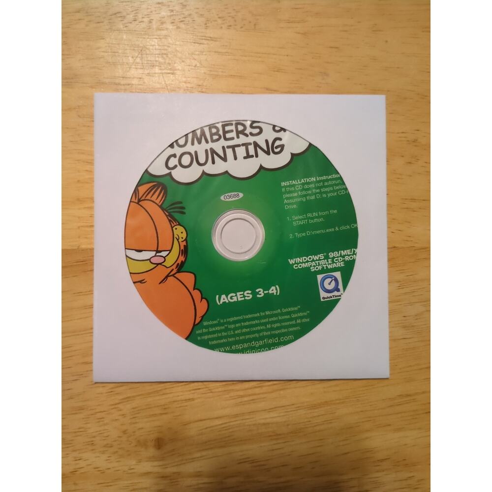 Garfield: It's All About Letters and Words Ages 3-4 (PC, 2006) - Disc Only